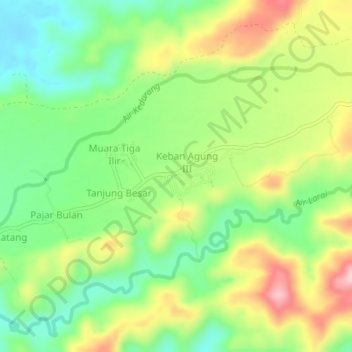 Tanjung Negara topographic map, elevation, terrain