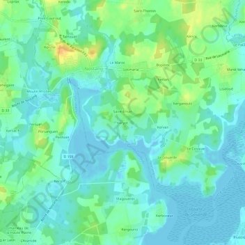 Keryot topographic map, elevation, terrain