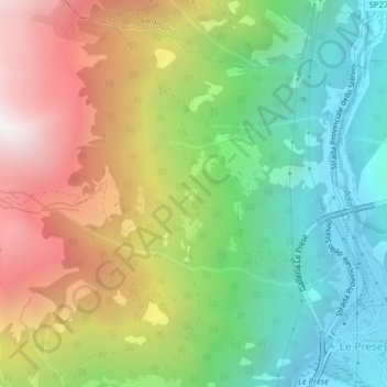 Pratalzo topographic map, elevation, terrain