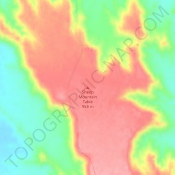 Sheep Mountain Table topographic map, elevation, terrain