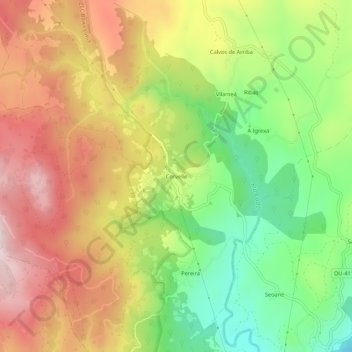 Corvelle topographic map, elevation, terrain