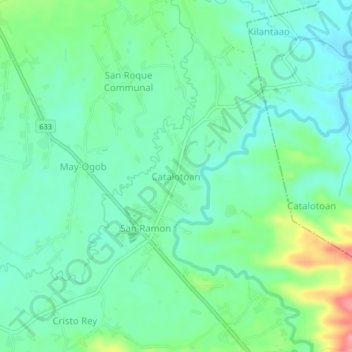 Catalotoan topographic map, elevation, terrain