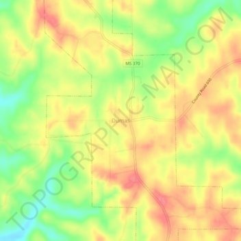 Dumas topographic map, elevation, terrain