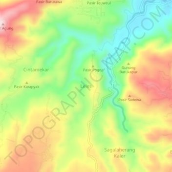 Leles topographic map, elevation, terrain