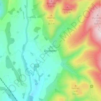 Durisdeer topographic map, elevation, terrain