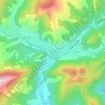 Camprodon topographic map, elevation, terrain