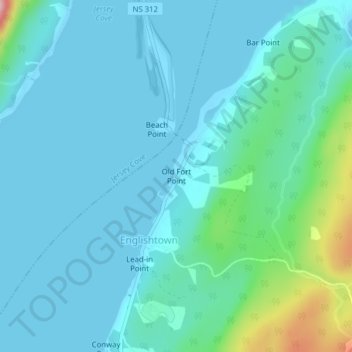Old Fort Point topographic map, elevation, terrain
