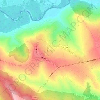 Bajura topographic map, elevation, terrain