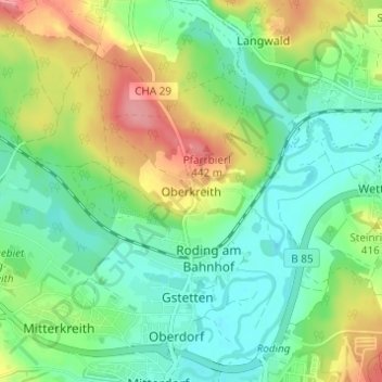 Oberkreith topographic map, elevation, terrain