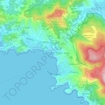 Venere Azzurra topographic map, elevation, terrain