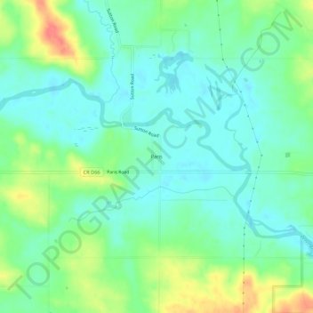 Paris topographic map, elevation, terrain