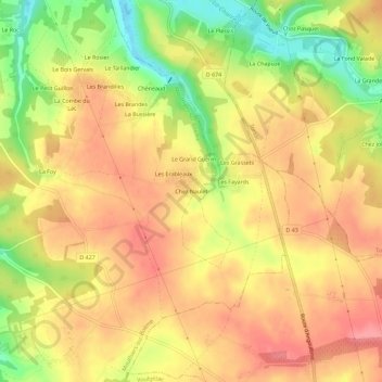 Chez Naulet topographic map, elevation, terrain