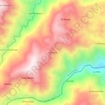 La Costa topographic map, elevation, terrain