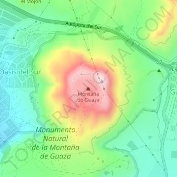Montaña de Guaza topographic map, elevation, terrain