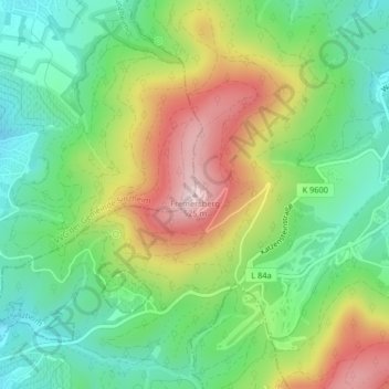 Fremersberg topographic map, elevation, terrain