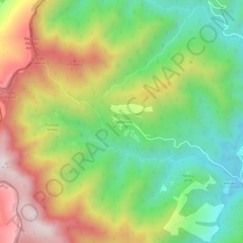Gestoso topographic map, elevation, terrain