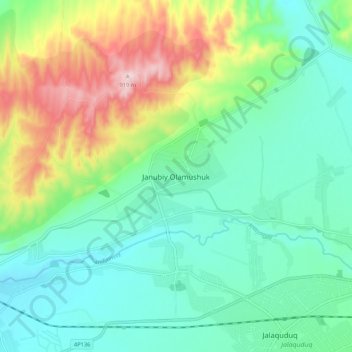 South Olamushuk topographic map, elevation, terrain