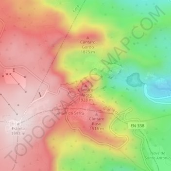 Cântaro Magro topographic map, elevation, terrain