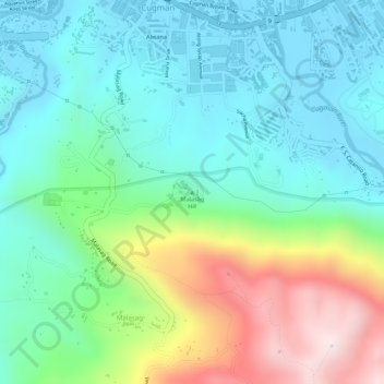 Malasag Hill topographic map, elevation, terrain