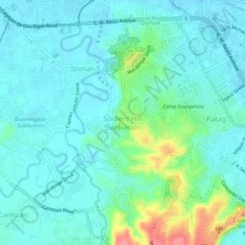 Soldiers’ Hill Subdivision topographic map, elevation, terrain