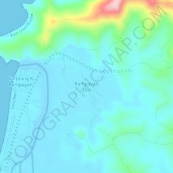 Rampayan Ulu topographic map, elevation, terrain