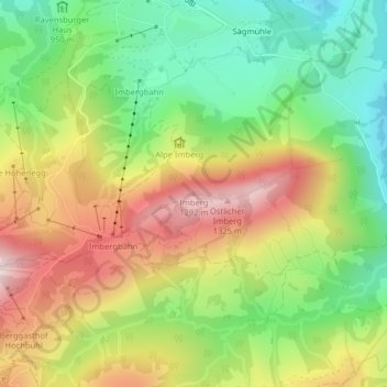 Imberg topographic map, elevation, terrain