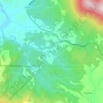 Green Cove topographic map, elevation, terrain