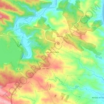 Fonte do Penedo topographic map, elevation, terrain