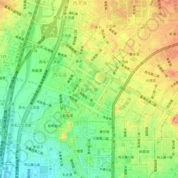 臺中七期 topographic map, elevation, terrain