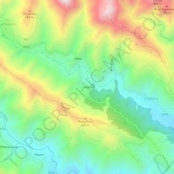 Locadi topographic map, elevation, terrain