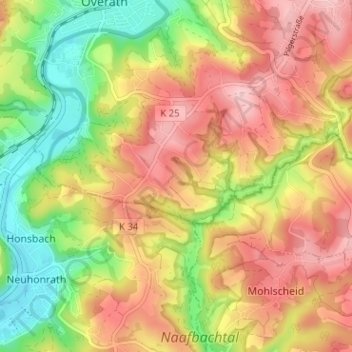 Buschhoven topographic map, elevation, terrain