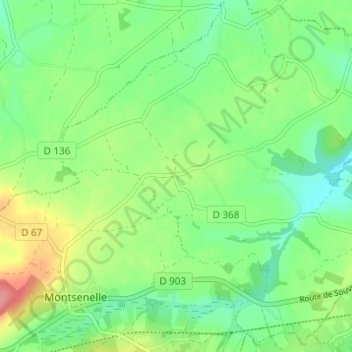 Le Haut Chemin topographic map, elevation, terrain