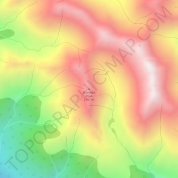 Brandon Peak topographic map, elevation, terrain