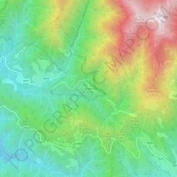 Compione topographic map, elevation, terrain