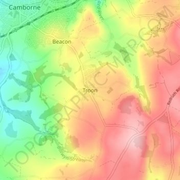 Troon topographic map, elevation, terrain