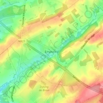 Emptinne topographic map, elevation, terrain