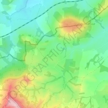Higher Halstock Leigh topographic map, elevation, terrain