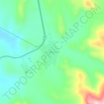 Kamieskroon topographic map, elevation, terrain