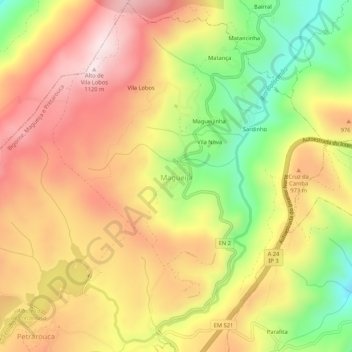 Magueija topographic map, elevation, terrain