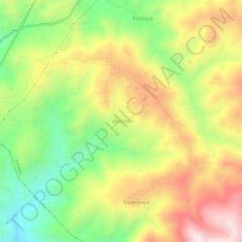 Ardıçlık topographic map, elevation, terrain