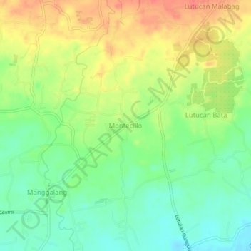 Montecillo topographic map, elevation, terrain