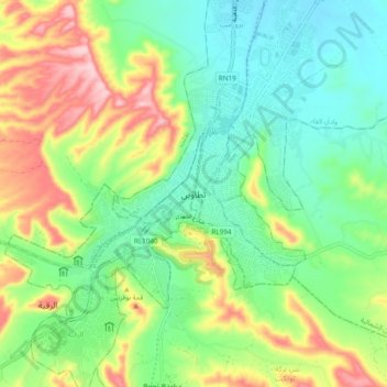 Tataouine topographic map, elevation, terrain