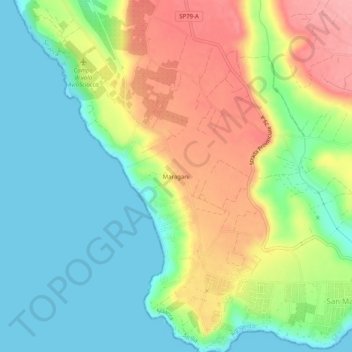 Maragani topographic map, elevation, terrain