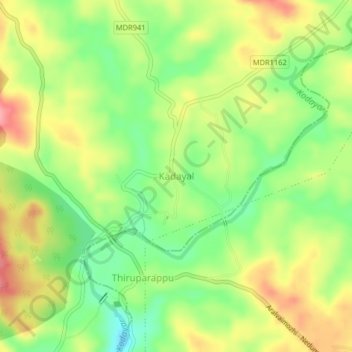 Kadayal topographic map, elevation, terrain