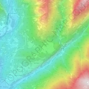 Altoggio topographic map, elevation, terrain