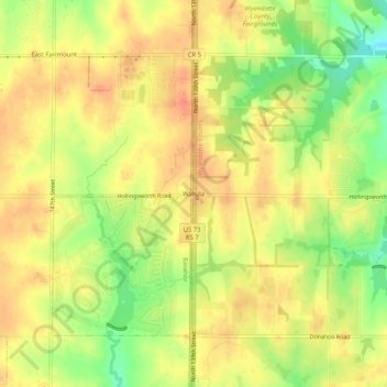 Wallula topographic map, elevation, terrain