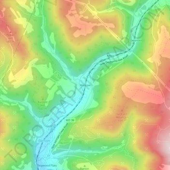 Moscow topographic map, elevation, terrain