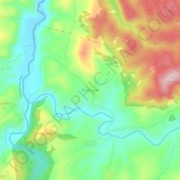 Alihocalar topographic map, elevation, terrain