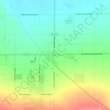 Lucerne Valley topographic map, elevation, terrain