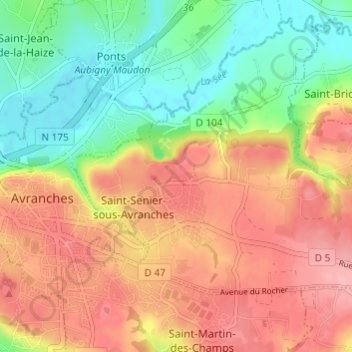 Le Mehenry topographic map, elevation, terrain